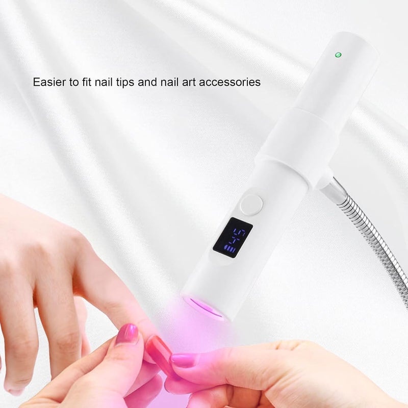 Mini Nail Gel Lamp, Rechargeable LED Curing Light with 30s, 60s Timer and Adjustable Neck for Gel Nails and Nail Art - Image 1