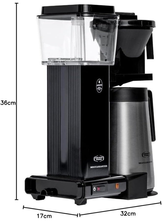 موكا ماستر KBGT Coffee Brewer: ماكينة تحضير القهوة المفلترة مع دورق حراري معزول من الستانلس ستيل – 1.25 لتر – أسود  - Image 3