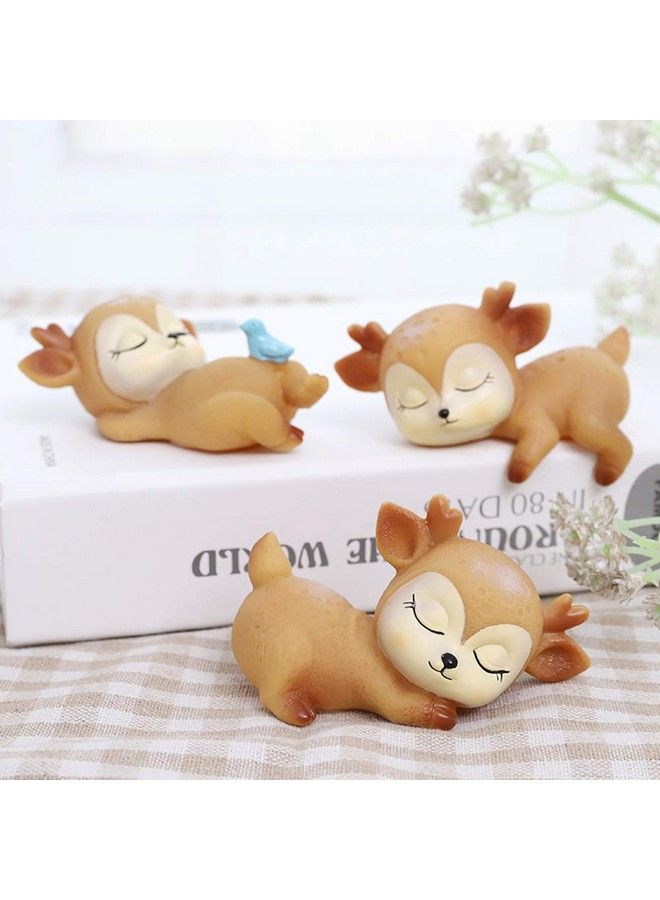 DOYIFun Pack Of 6 Lovely Fawn Doe Figurines Playset Toys Cute Deer Cake Toppers Figure Baby Shower Birthday Wedding Party Decor - Image 3