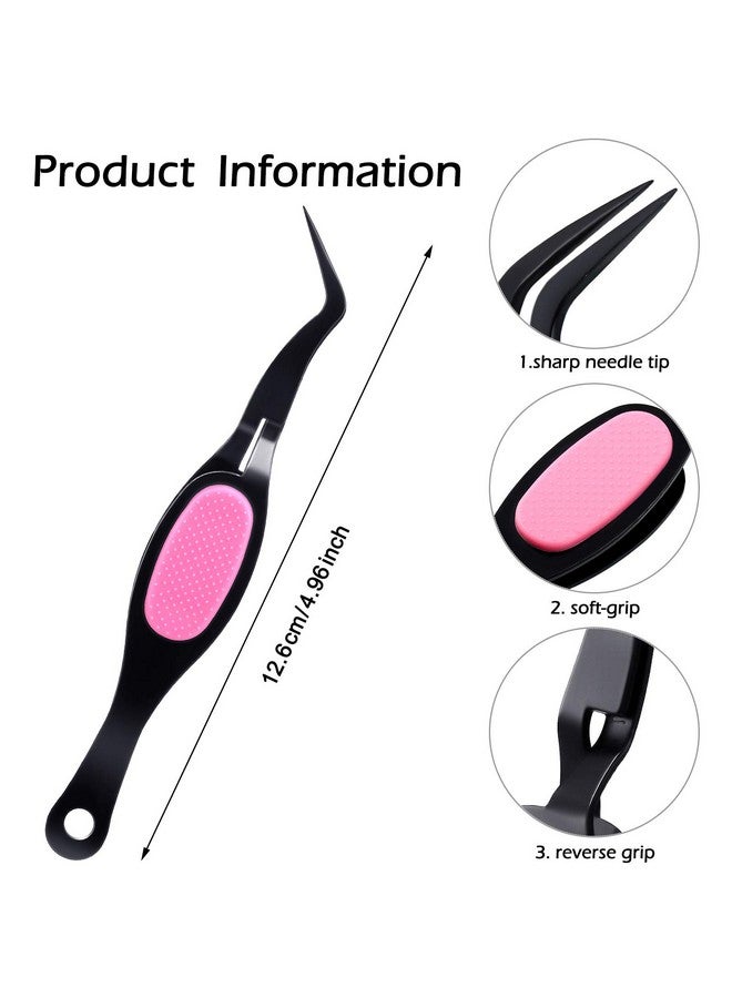 Mudder 3 Pieces Reverse Craft Tweezers Crossing Lock Tools Stainless Steel Tweezers Soft Gripping Tweezers Reverse Grip Precision Curved Tweezers Beading Jewelry Tools For Diy Craft Supplies  - Image 2