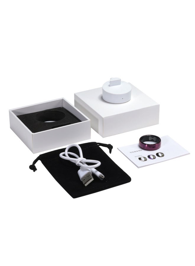 Explosions PX01 Smart Ring Brush Short Video Trembles E-book Swimming Waterproof Black Technology Smart Ring-Color:Bentley Purple#8 [charger + Type-c + Storage Bag]  - Image 1