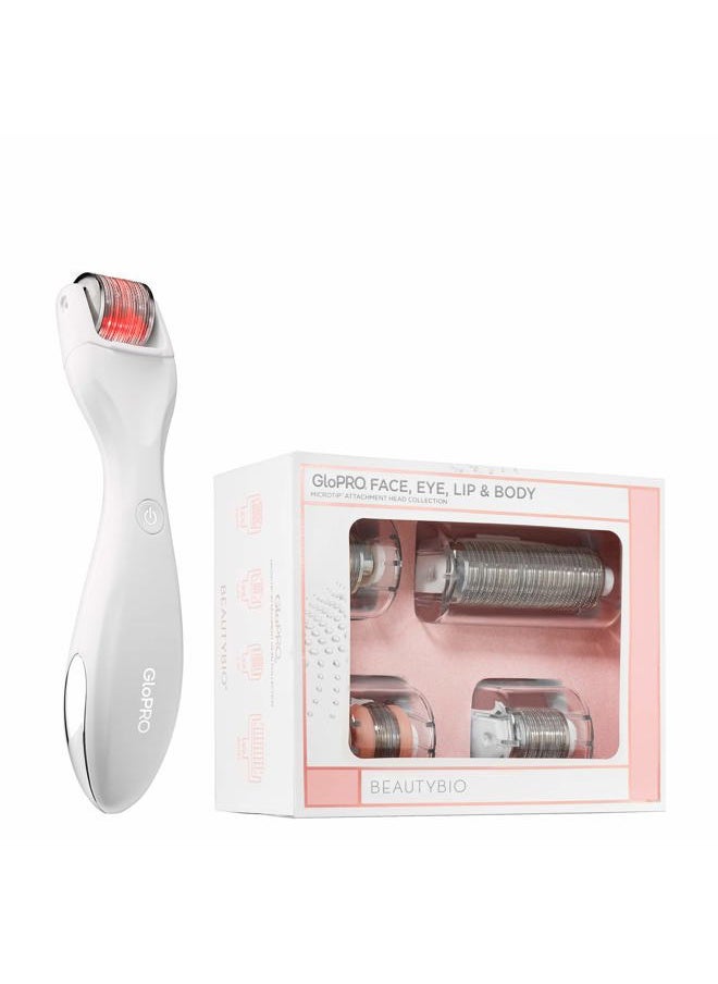 Beauty Bioscience BeautyBio GloPRO️ At-Home Microneedling Tool + 4 Attachment Heads: Face, Eye, Lip & Body. Restores volume and maximizes skincare benefits  - Image 3