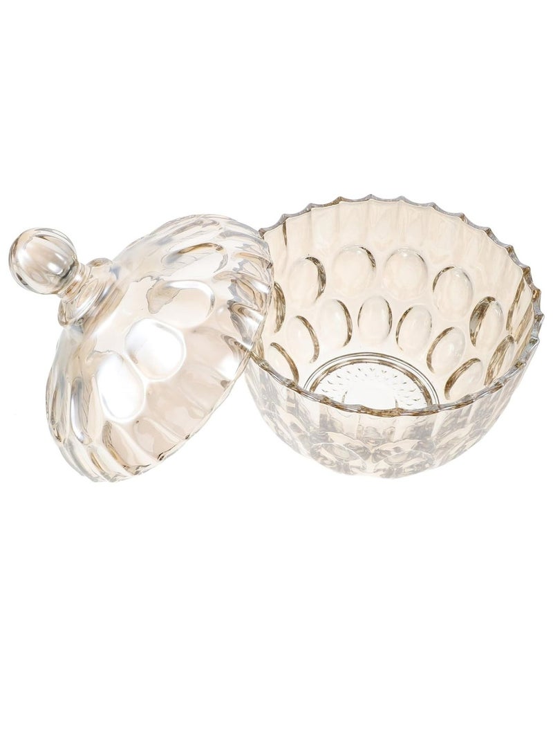 Multicolor Crystal Candy Dish with Lid, Glass Candy Jar Used for Candies/Cookies/Sweets  Food Storage and Organization  - Image 2