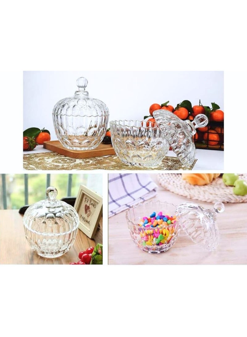 Multicolor Crystal Candy Dish with Lid, Glass Candy Jar Used for Candies/Cookies/Sweets  Food Storage and Organization  - Image 3