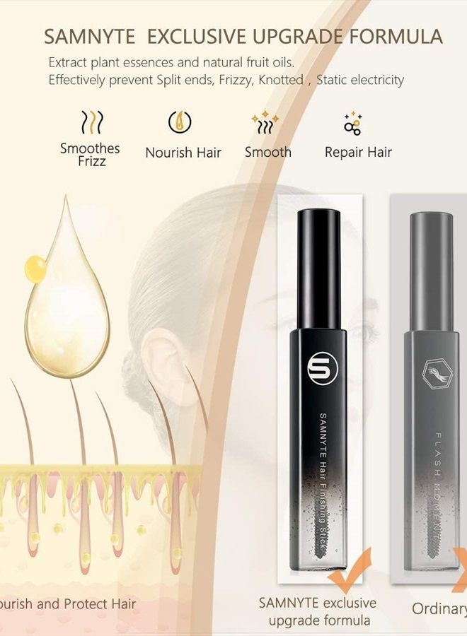 Samnyte Hair Finishing Stick, 2 Pack × 0.7 Fl.Oz Hair Mascara for Flyaway Hair, Shaping Feel Cream Moisturizing, Not-greasy Flash Moment, Broken Hair finishing Stick Bangs Styling Gel - Image 4