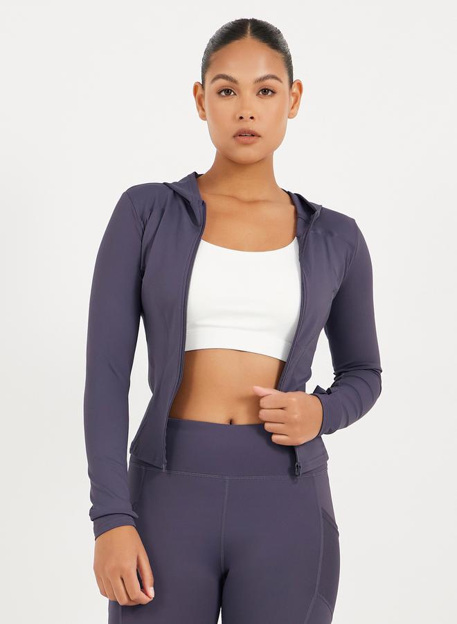 Styli Contour Seam Thumbhole Detail Zip Up Jacket  - Image 3