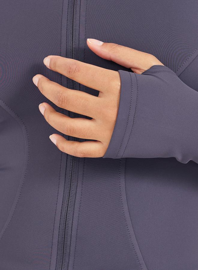 Styli Contour Seam Thumbhole Detail Zip Up Jacket  - Image 4