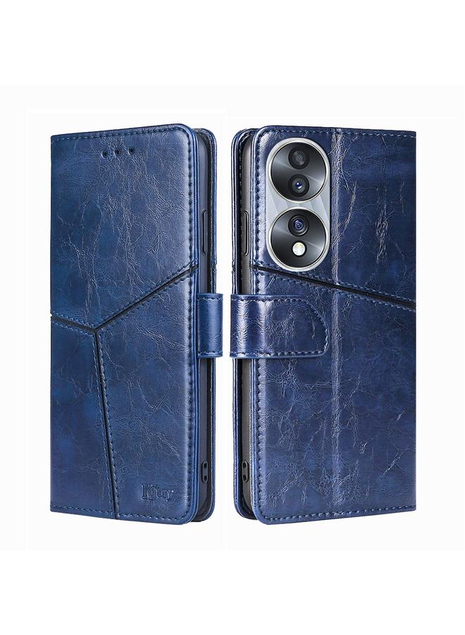 جرين تايجر جراب هاتف Honor 70 من الجلد بتصميم هندسي أفقي قابل للطي - Image 1