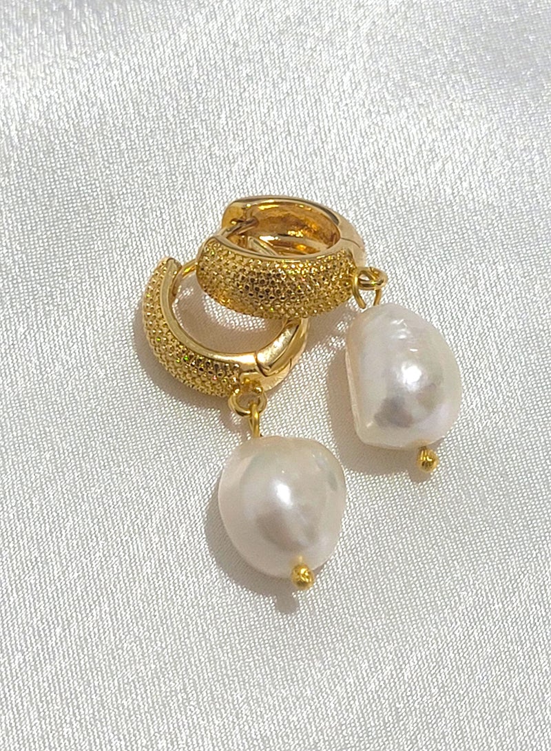 Minorisa Freshwater Pearl High Quality Gold Plated Earring - Image 1
