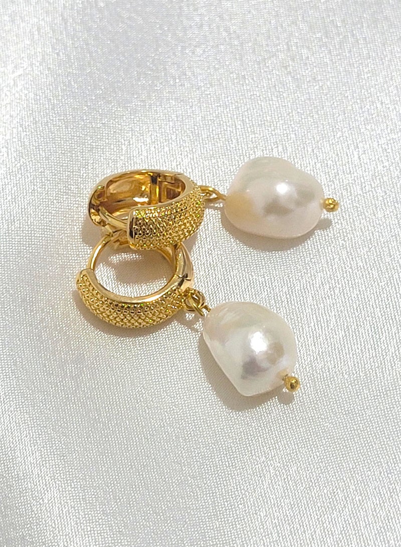 Minorisa Freshwater Pearl High Quality Gold Plated Earring - Image 2