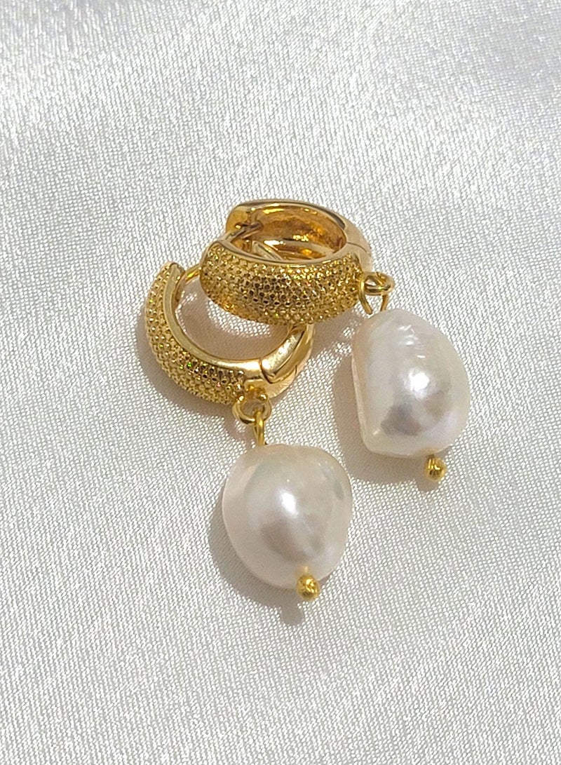 Minorisa Freshwater Pearl High Quality Gold Plated Earring - Image 2