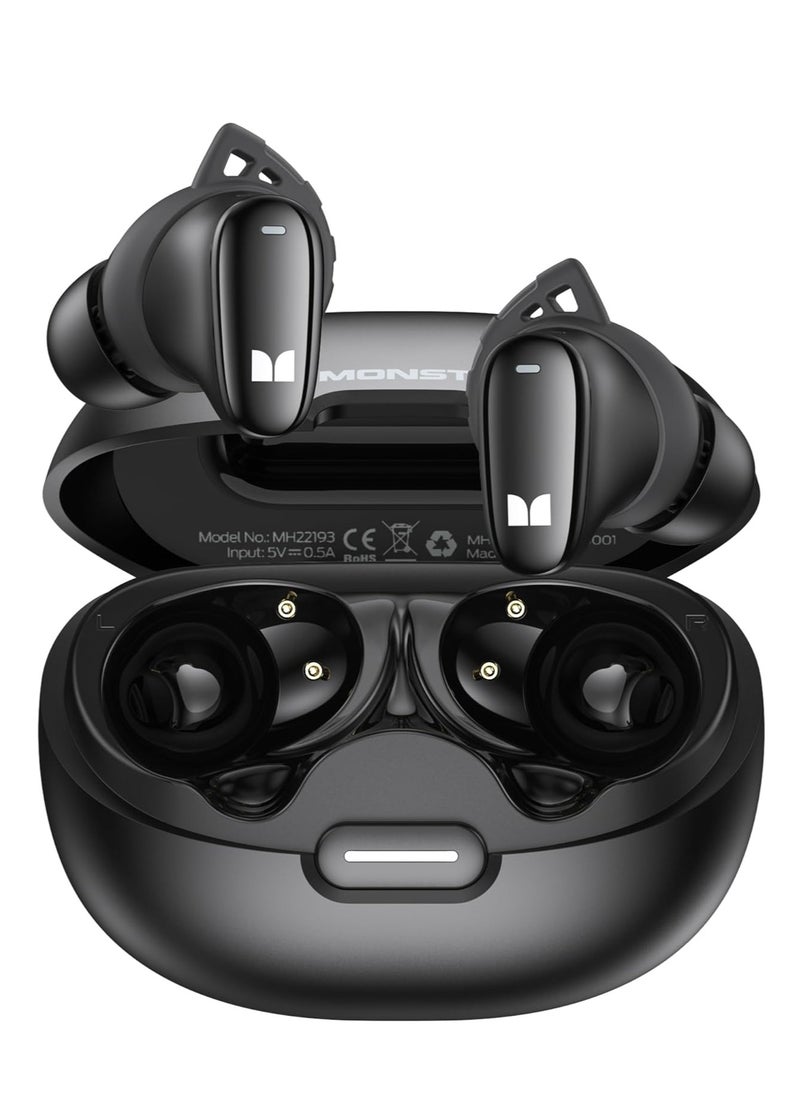 Monster N-Lite 206 Wireless Earbuds Bluetooth 5.4 in Ear Headphones, Bluetooth Ear Buds Built-in Microphone, Touch Control, Comfortable Fit, USB-C Fast Charging, IPX6 Waterproof, 25H Playtime  - Image 1