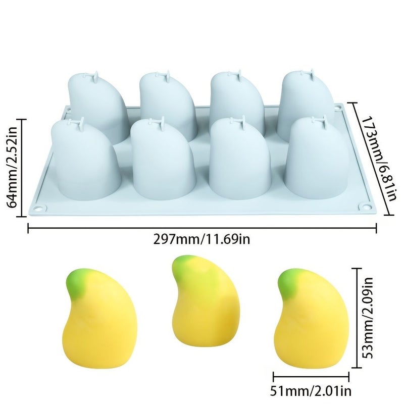 3D Silicone Mango Mold For Chocolate Ice Cream Mousse Cake DIY Baking Tool - Image 3