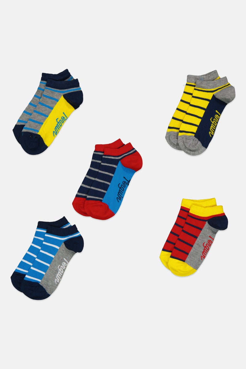 Original Penguin Kids Boy 5 Pair Stripe Ankle Socks, Multicolor - Image 3