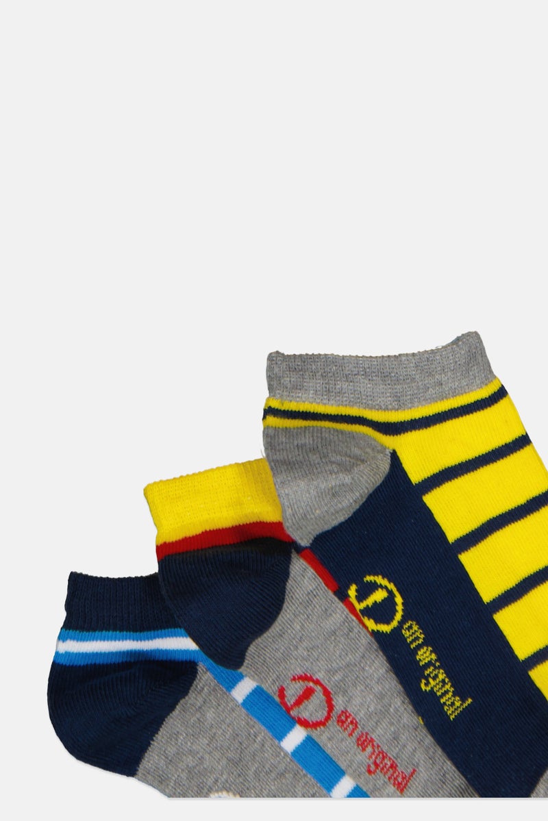 Original Penguin Kids Boy 5 Pair Stripe Ankle Socks, Multicolor - Image 2