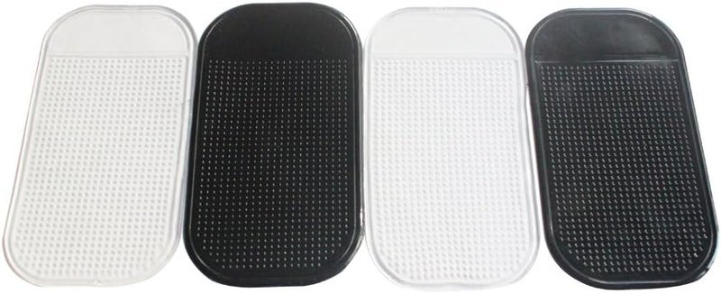 4 Pack Silicone AntiSlip Dash Pad Dashboard Sticky Mat for Phones Sunglasses Keys 2 Black 2 Transparent