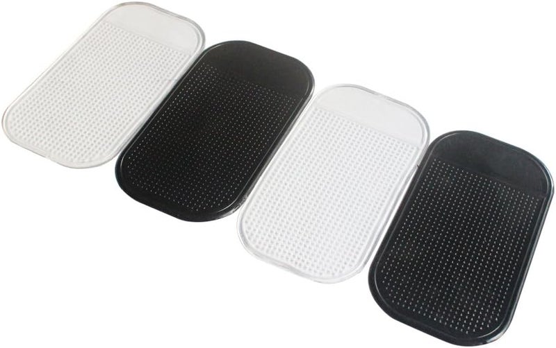 4 Pack Silicone AntiSlip Dash Pad Dashboard Sticky Mat for Phones Sunglasses Keys 2 Black 2 Transparent