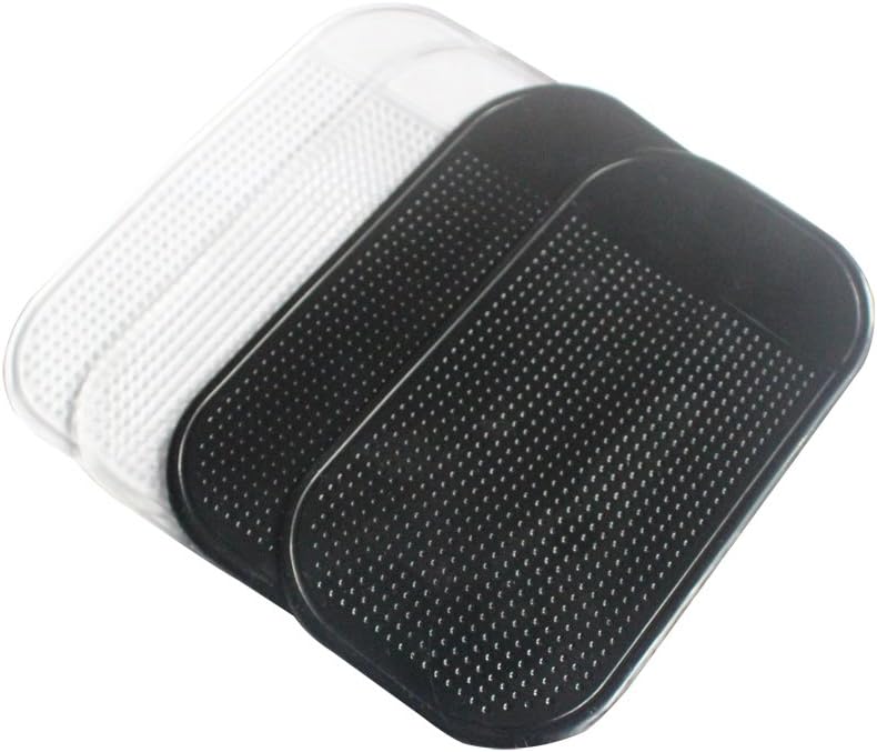 4 Pack Silicone AntiSlip Dash Pad Dashboard Sticky Mat for Phones Sunglasses Keys 2 Black 2 Transparent