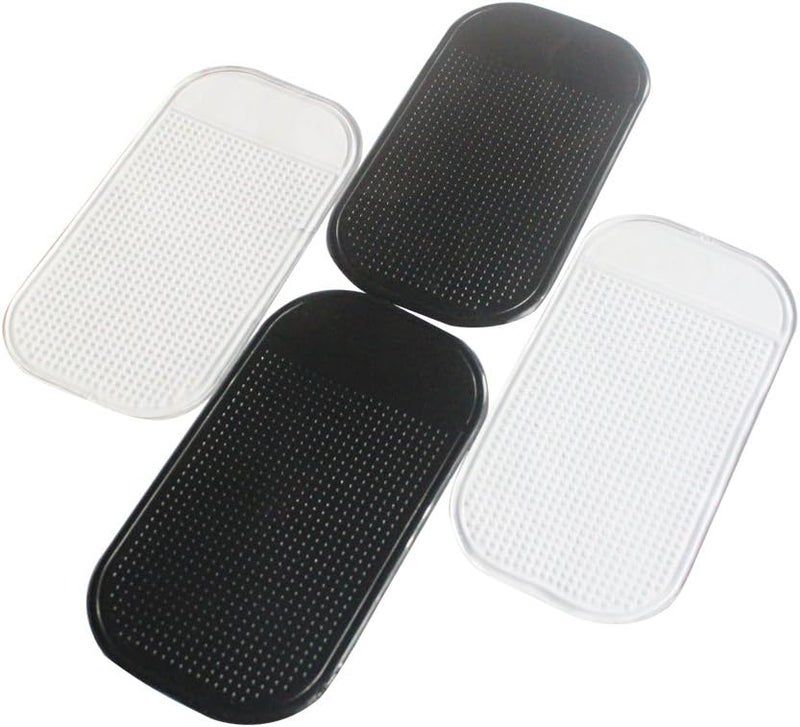 4 Pack Silicone AntiSlip Dash Pad Dashboard Sticky Mat for Phones Sunglasses Keys 2 Black 2 Transparent