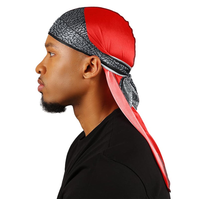 Superstitch Supersilky Ultra Silky Durag x Wavebuilder | 30+ Styles Premium Designer Durags for Men | 360 Waves |Black and Gray (Jimbo) - Image 5