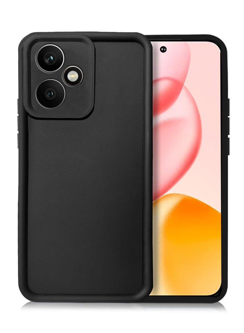 Wtech Honor 400 5G 2025 Premium Soft Liquid Silicone Full Protective Raised Lips Edges and Camera Case Cover (MCRPSN) - Black - Image 1