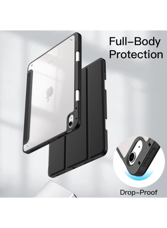 Case for iPad Air 11-Inch M2 (2024) / iPad Air 5 / 4 (2022 / 2020, 10.9-Inch) – Clear Shockproof Back Cover with Built-in Pencil Holder, Auto Sleep & Wake, Protective Tablet Case, Black - Image 3
