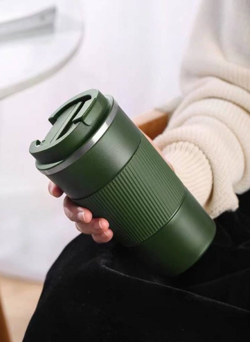 AROAQ 510ml Stainless Steel Coffee Cup Thermal Mug Non-slip Travel Car Insulated Bottle - Image 1