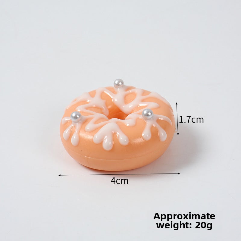 4cm Simulation Donut Cake Model Keychain Orange Snowflake Doodle Donut
