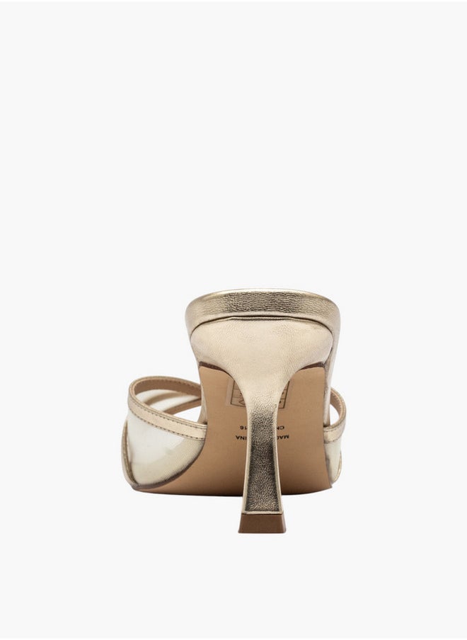 Flora Bella By Shoexpress Solid Cross Strap Slip-On Sandals with Flared Heels  - Image 5