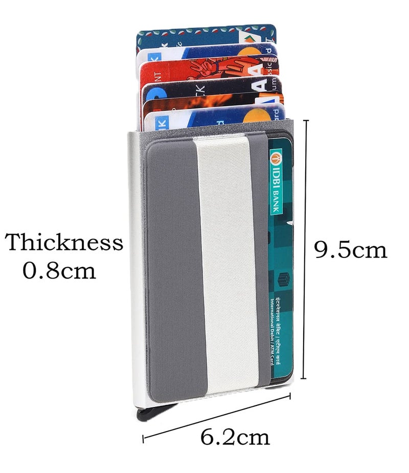 Stealodeal Metal RFID Blocking Pop Up Credit Or Debit Card Holder Case for Men & Women (Advance-Silver) - Image 4