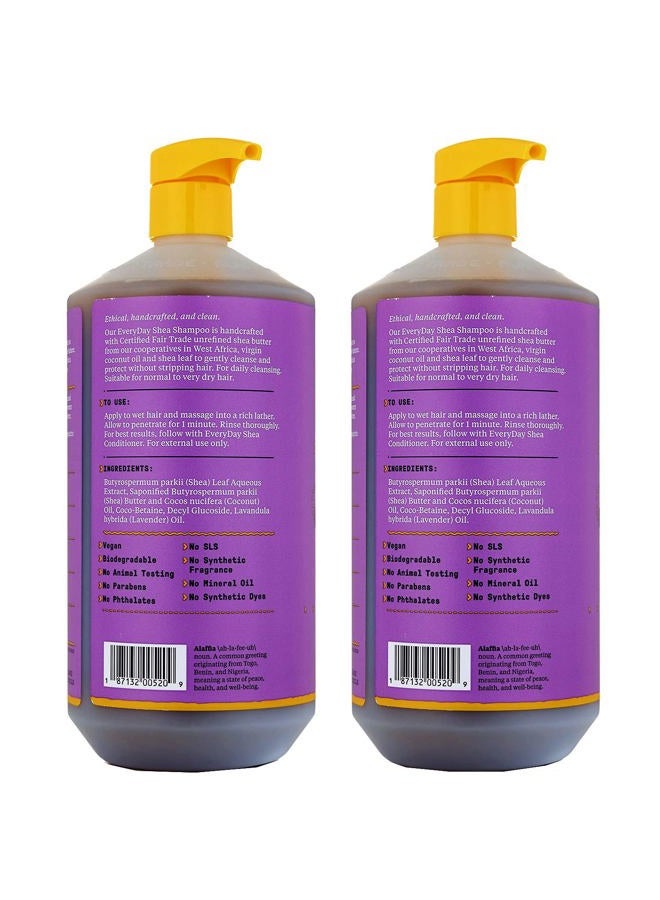 Alaffia EveryDay Shea Shampoo, Gentle Cleansing Shampoo for Normal to Dry Hair, Made with Fair Trade Unrefined Shea Butter, No Parabens or Phthalates, Lavender, 2 pack - 32 Fl Oz Ea  - Image 2