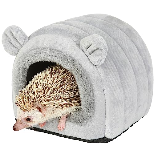 YUANST Hedgehog Bed Cave Nest Hideout Hamster Guinea Pigs Small Animals Cage Supplies Warm HouseGray - Image 1
