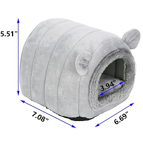 YUANST Hedgehog Bed Cave Nest Hideout Hamster Guinea Pigs Small Animals Cage Supplies Warm HouseGray - Image 3