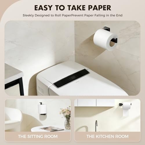 PAHSFS Bathroom Accessories Towel Bar Set: 20 Pieces Matte Black Bathroom Hardware Square SUS304 Stainless Steel - Wall Mounted Towel Rack&Toilet Paper Holder&Towel Ring and Towel Hook - Image 3