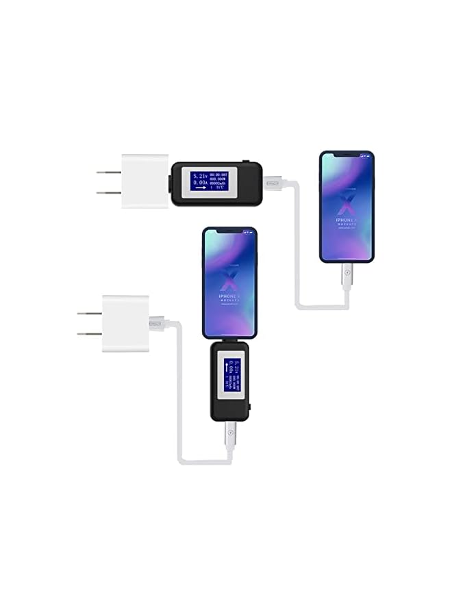 PROMASS Type-C USB Power Meter Testers, USB C Current and Voltage Bidirectional Tester, Ammeter 0-5A Voltmeter 4-30V, USB-C Charger Safety Tester, Digital Color LCD Display Multimeter, Amp Volt Detector  - Image 5