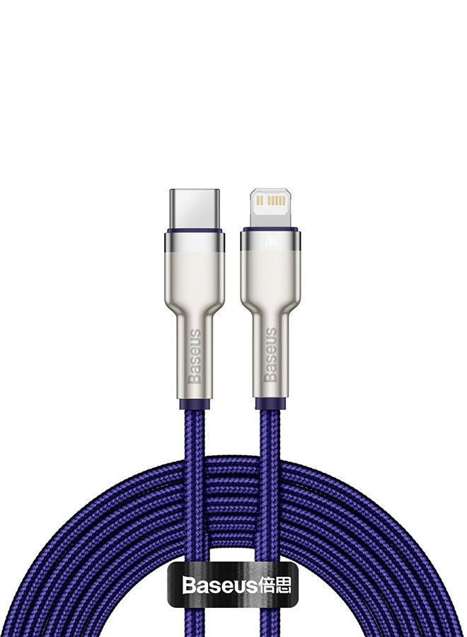 NIBEMINENT USB C to Lightning Fast Charging Data Transfer Cable PD 20W Cafule Series Power Delivery for iPhone 14/14 Pro/13 Pro Max/13/13 mini, iPad 9, 12 mini/12/12 , 2M Purple  - Image 1