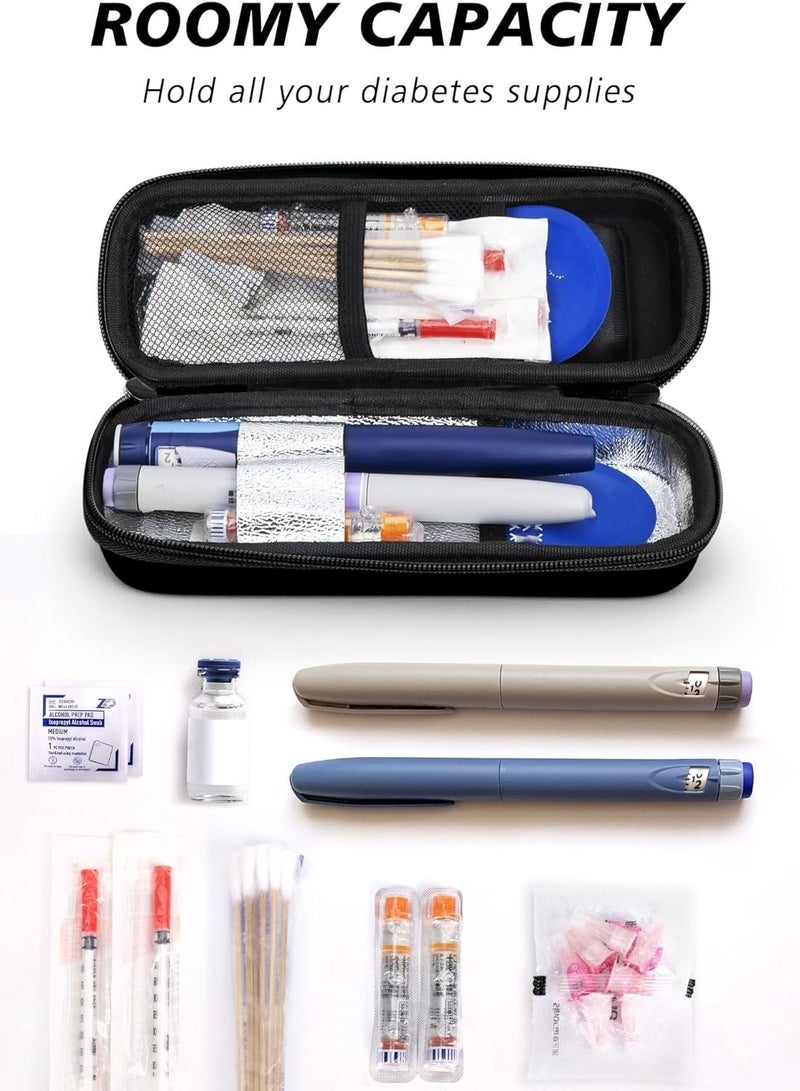 SYOSI Insulin Cooler Travel Case with Temperature Display - Diabetic Travel Case Refrigerated Medicine Cooler Travel Case with 2 TSA Approved Ice Pack for Trip and Daily - Image 2