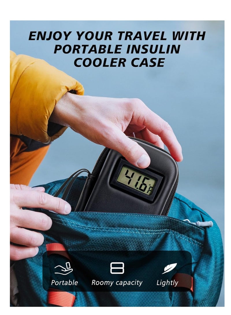 SYOSI Insulin Cooler Travel Case with Temperature Display - Diabetic Travel Case Refrigerated Medicine Cooler Travel Case with 2 TSA Approved Ice Pack for Trip and Daily - Image 4
