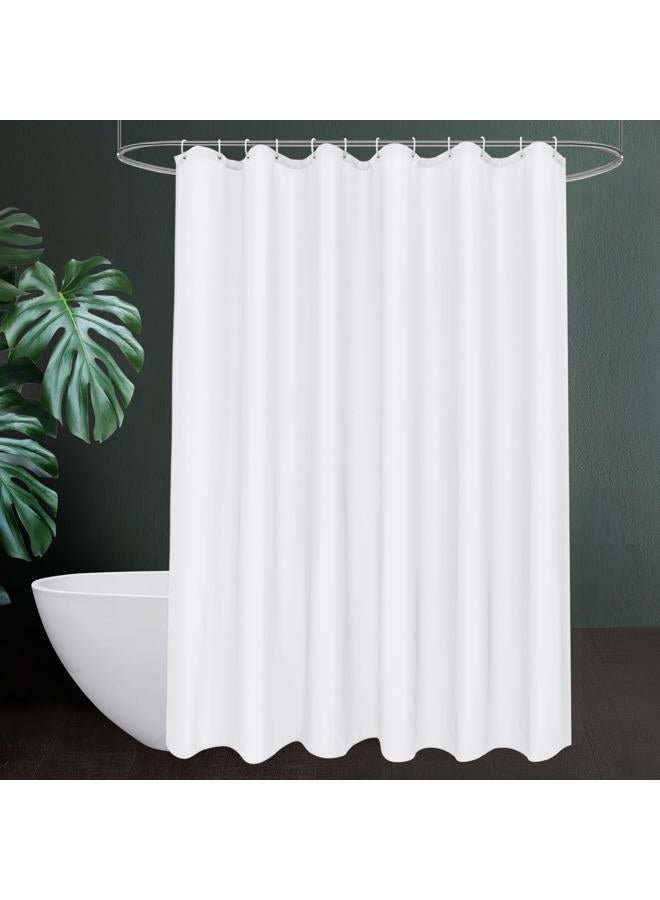 UFRIDAY (72Wx75L, White) - Ufriday Solid Fabric Shower Curtain Polyester Liner Water, Soap and Mildew Resistant with Rust Proof Metal Grommets, Elegant White Bath Curtain Liner for all Ages, Home/ Hotel, 180c - Image 1