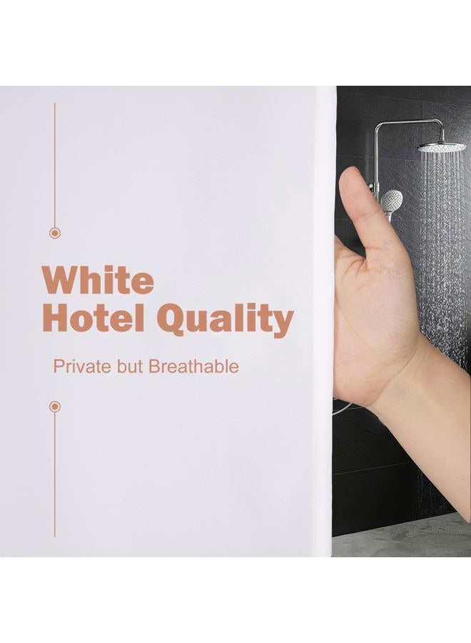 UFRIDAY (72Wx75L, White) - Ufriday Solid Fabric Shower Curtain Polyester Liner Water, Soap and Mildew Resistant with Rust Proof Metal Grommets, Elegant White Bath Curtain Liner for all Ages, Home/ Hotel, 180c - Image 2
