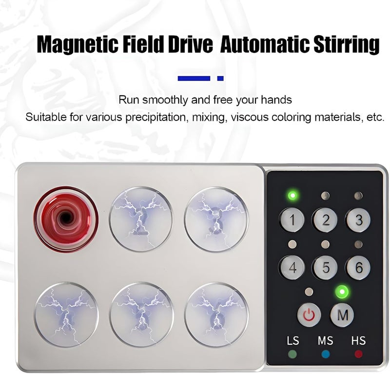 Tattoo Ink Mixer, Electric Ink Mixer Set, 2500mah Magnetic Pigment Stirrer, ?3-Speed Adjustable, for Tattoo Artists (Black) - Image 3