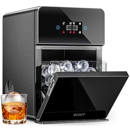ecozy 2" Clear Ice Ball Maker with CrystalFlux Technology, 4 pcs in 40 Mins, 144 pcs/Day, Sphere Ice Maker with Automatic Water Supply, Self-Cleaning, Enhanced Insulation for Whiskey & Bourbon - Image 1