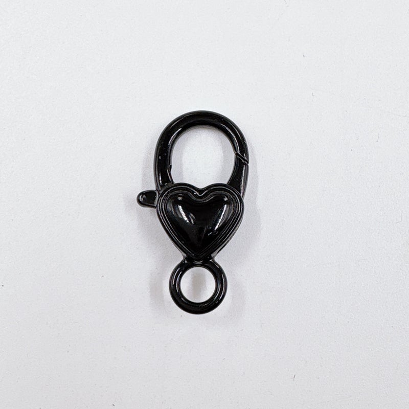 DIY Jewelry Colorful Painted Heart Lobster Clasp Retro Keychain Black 