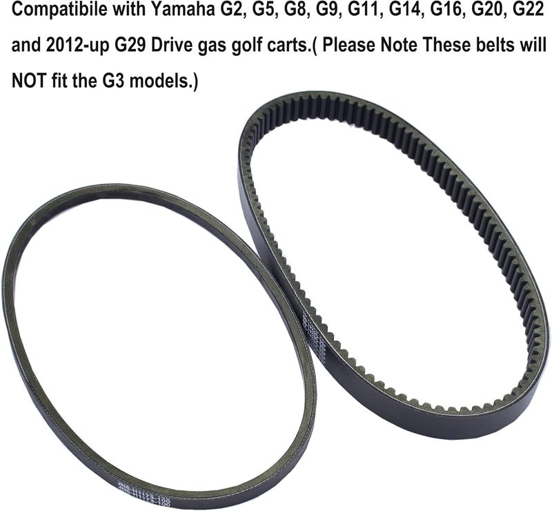 MOCW Golf Cart Drive & Starter Generator Belt Set for Yamaha Models - Image 3