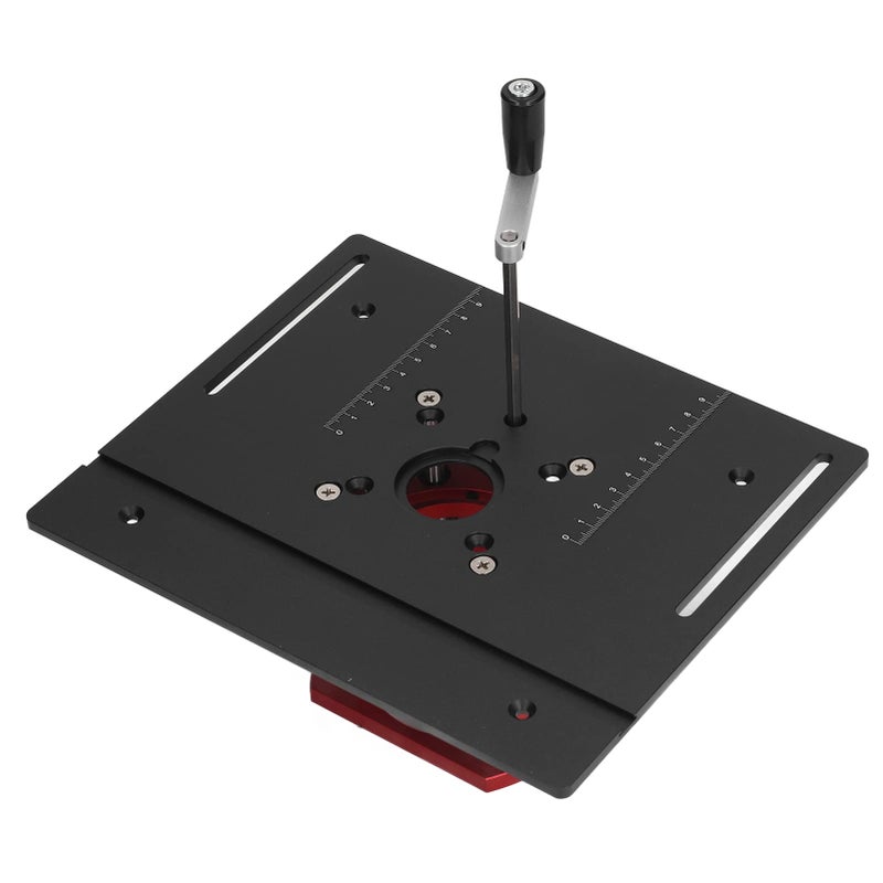 Mrisata Router Table Lifting Table DIY Router Manual Lifting Router System Kit Router Table Saw Insert Base Plate for Woodworking Slotting Small Trimming Machine (Black) - Image 4