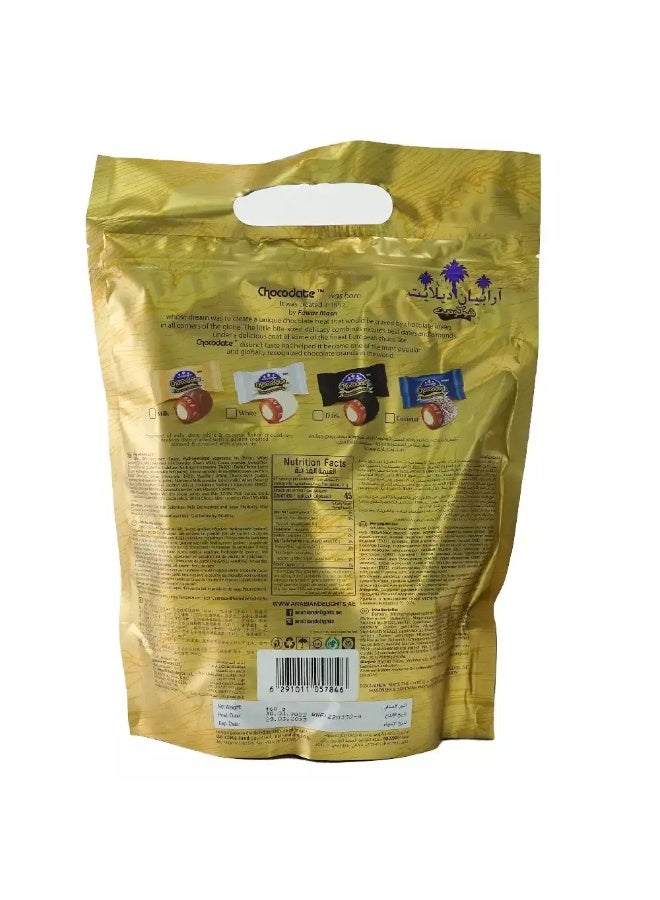 Chocodate حلويات عربية شوكوديت، لوز محمص ذهبي ومغطى بالشوكولاتة، شوكولاتة متنوعة - 460 جرام - Image 2