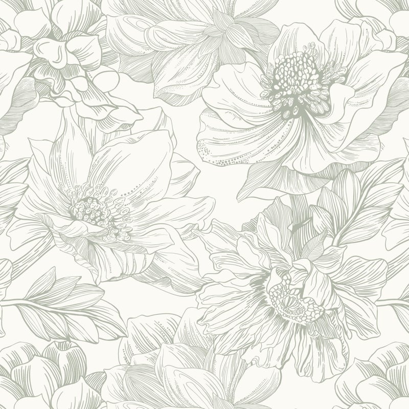 Dimoon 78.7"x17.3"Peel and Stick Retro Line Floral Wallpaper Beige Artistic Wall Decor for Bedroom - Image 1