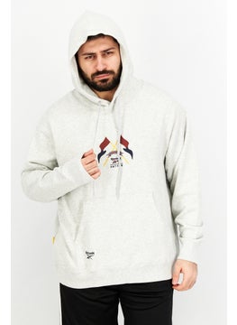 Reebok Men Sportswear Fit Hooded Long Sleeve Training Sweatshirt, Grey Combo  - Image 1
