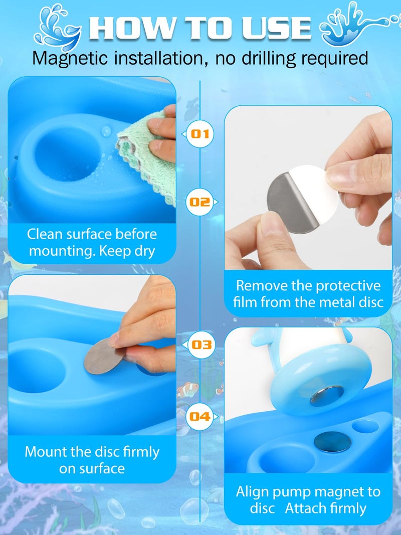 TEYOUAI Dolphin Water Table Pump with Magnetic Base No Drill 3H Runtime Continuous Flow Rechargeable for Step 2 for Kids Outdoor Water Play Toys Stable Water Fun Accessories Blueâ€‹ - Image 2