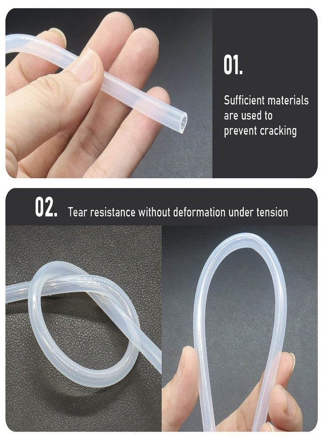 FOCMKEAS Silicone Tubing 0.24" x 0.31"（6x8mm）(IDxOD) 16.4Ft(5m) Length Flexible Transparent Tube, Silicone Rubber Air Hose Water Pipe for Pump Transfer - Image 3
